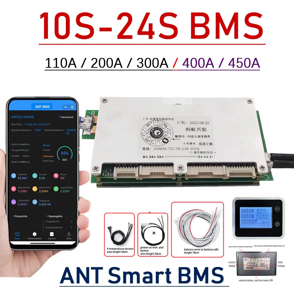 نظام إدارة البطارية الذكي بتقن - مراجعة Smart Bms 24S 200A Bluetooth Lifepo4 وسعره