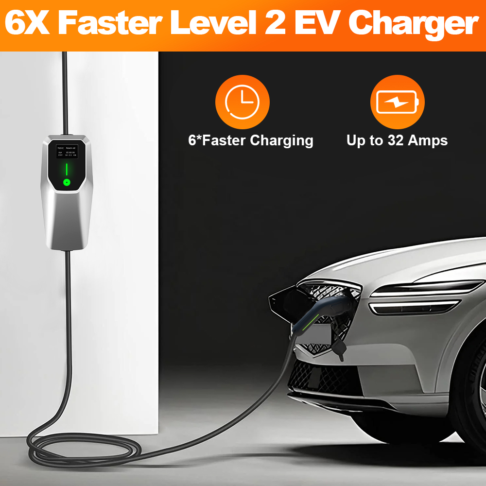 شاحن سيارات كهربائية محمول من  - مراجعة J1772 Evse 32A Level 2 Charger وسعره